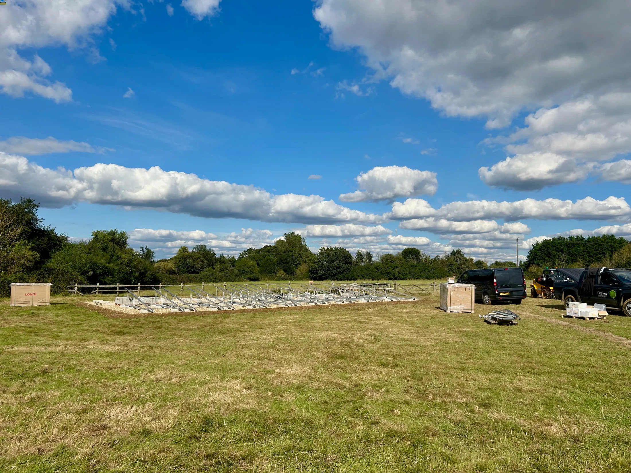 Drakes Renewables team installing solar panels